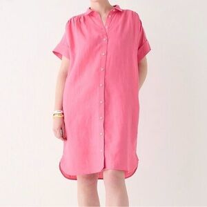 J. Crew Pink Relaxed Fit Shirt Dress